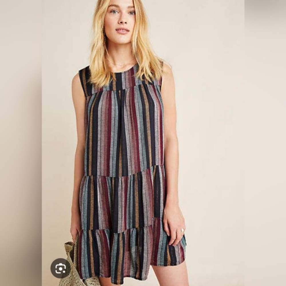 Anthropologie Velvet by Graham & Spencer Multicolor Striped Mini Dress